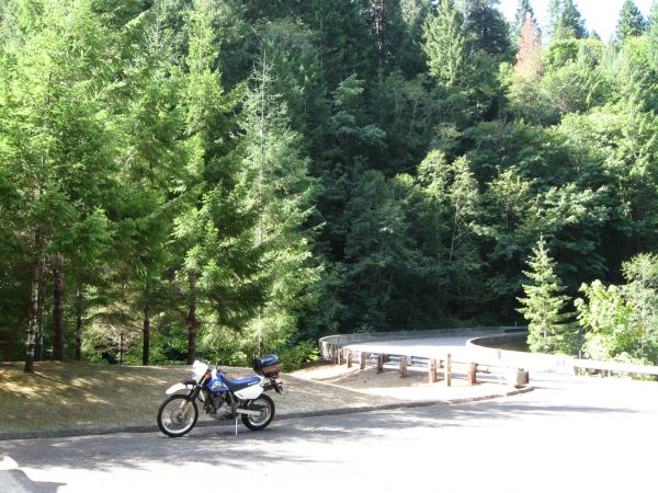 Forest Rd 33 kiosk and restroom at base of climb