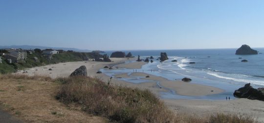 Looking south at Face Rock Park from Coquille Point
