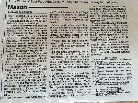 1986 National Time Trial Results